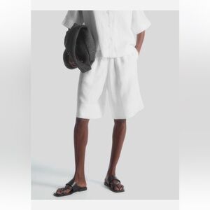 White Linen COS Shorts Medium